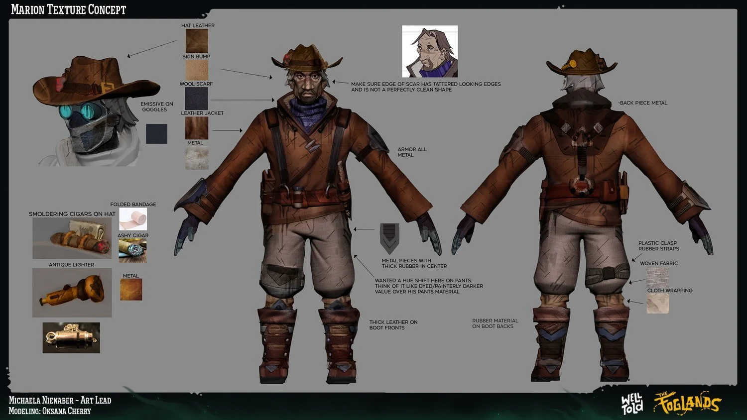 The Foglands — Marion character texture and concept